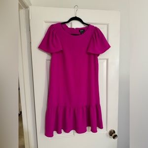 DKNY mini fuchsia shift dress, size 8